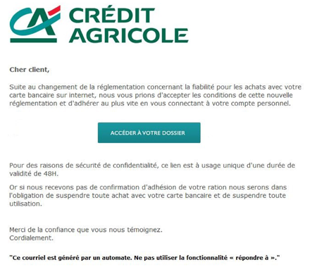 arnaque credit agricole